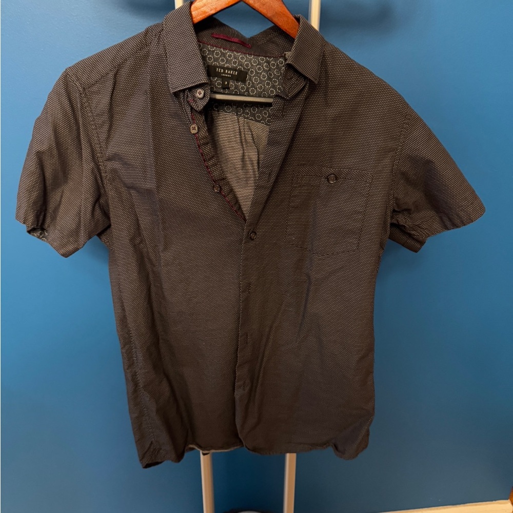 Ted Baker Dark Gray Casual Button Down Shirt